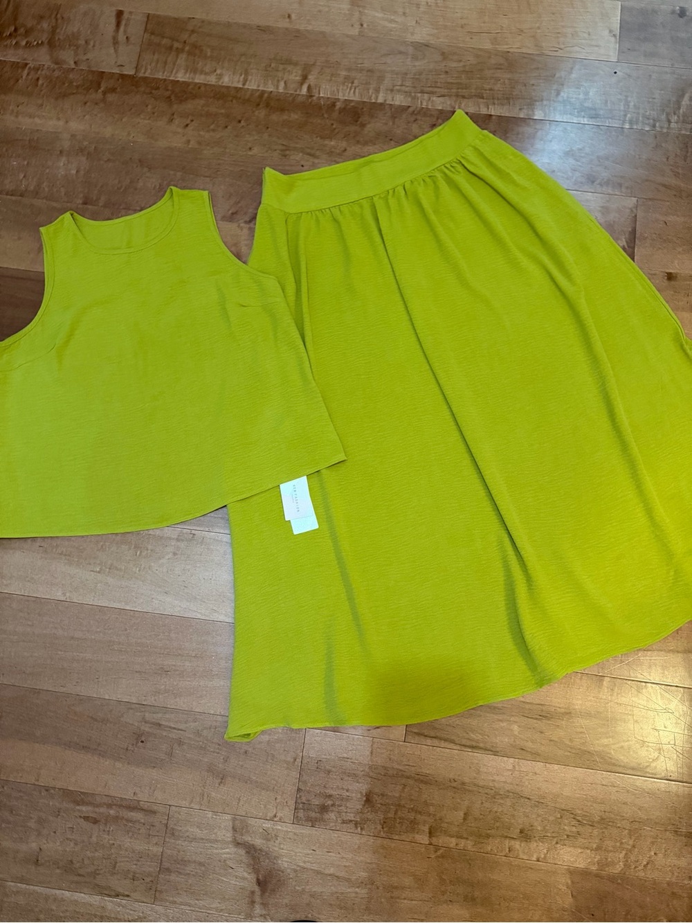 Women's Lime Green Casual Skirt Set